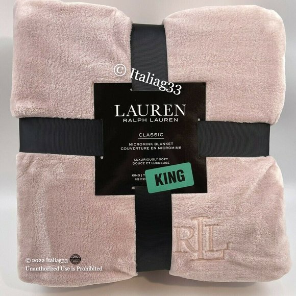 Ralph Lauren Bedding Ralph Lauren Micromink King Blanket Dusty Rose